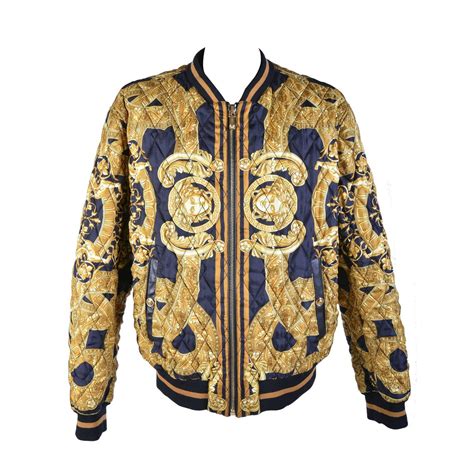 versace fur collar bomber jacket|Versace bomber jackets men's sale.